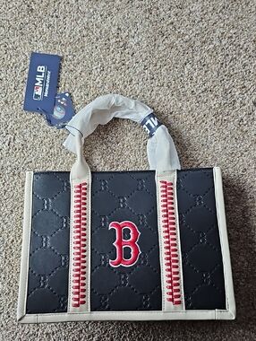 MLB Black & Cream Tote with Red Boston 'B' Patch